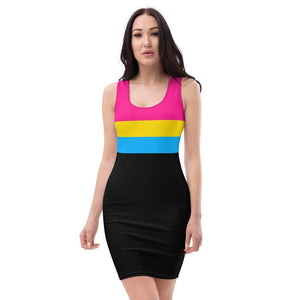 Black Pansexual Flag Fitted Dress - On Trend Shirts