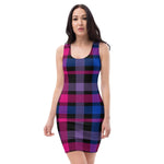 Black Plaid Bisexual Fitted Dress - On Trend Shirts