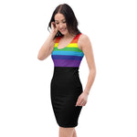 Black Rainbow Flag Fitted Dress - On Trend Shirts