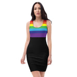 Black Rainbow Flag Fitted Dress - On Trend Shirts
