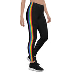 Black Rainbow Stripe Leggings - On Trend Shirts