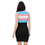 Black Transgender Flag Fitted Dress - On Trend Shirts