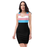 Black Transgender Flag Fitted Dress - On Trend Shirts
