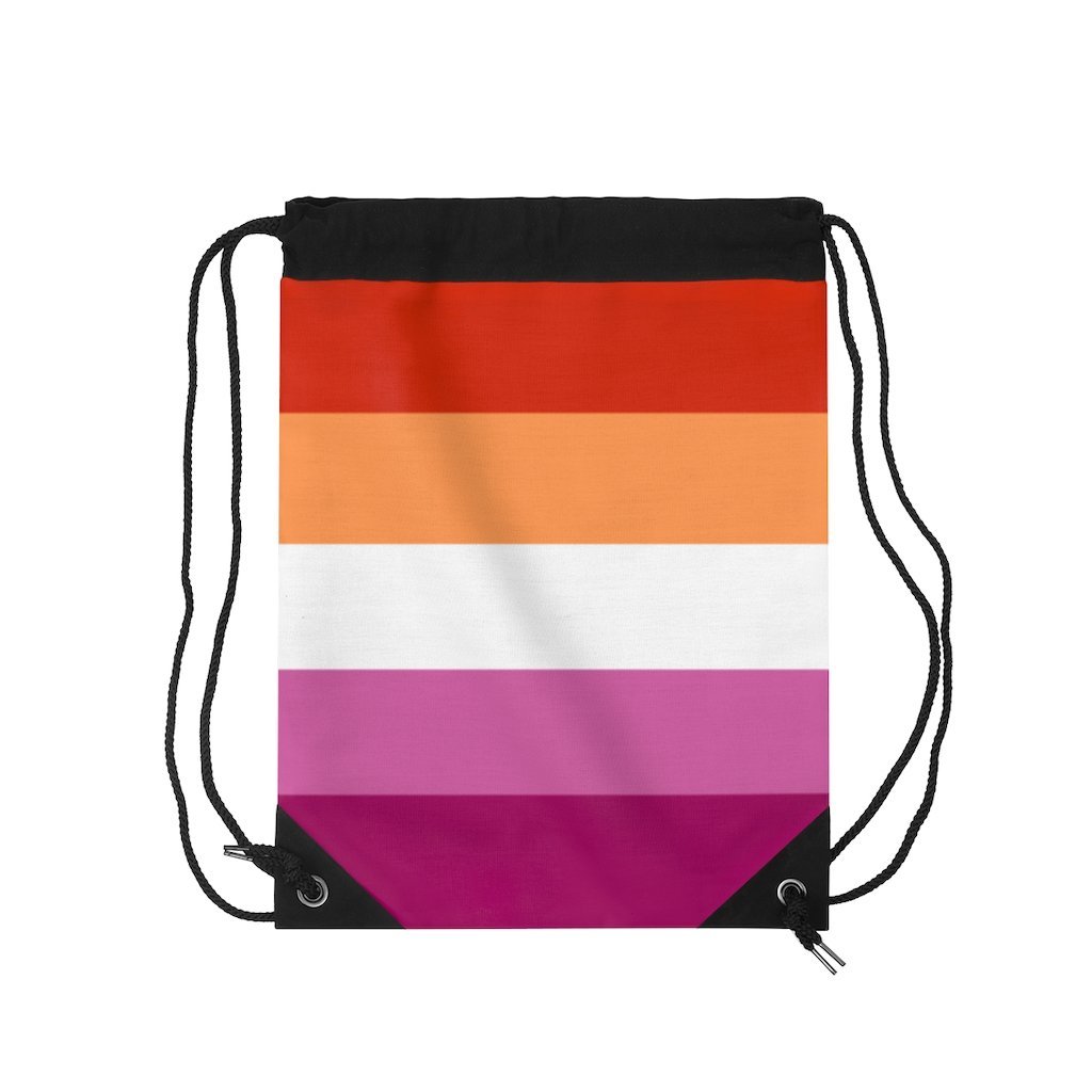 Community Lesbian Flag Drawstring Bag - On Trend Shirts