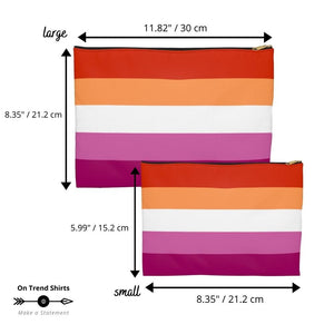 Community Lesbian Flag Flat Zipper Pouch - On Trend Shirts