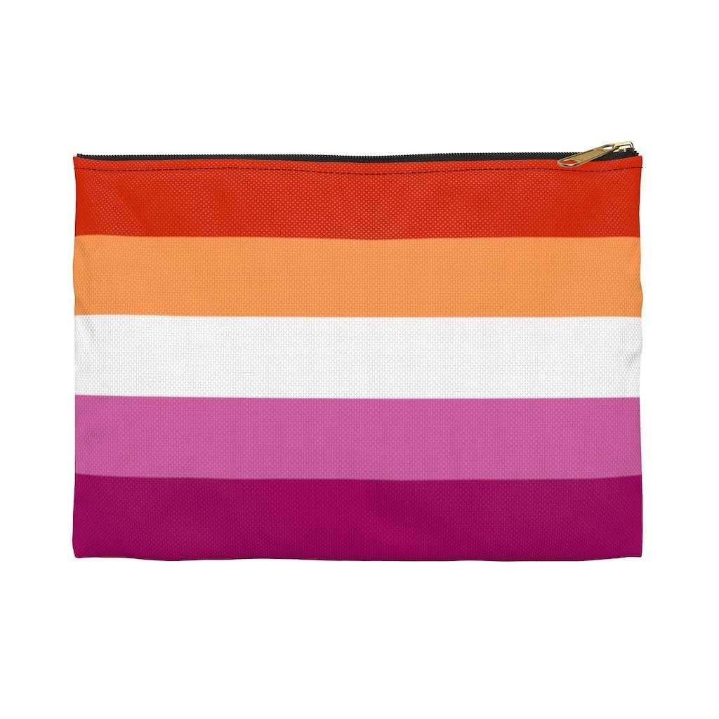 Community Lesbian Flag Flat Zipper Pouch - On Trend Shirts