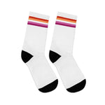 Community Lesbian Flag Socks - white - On Trend Shirts