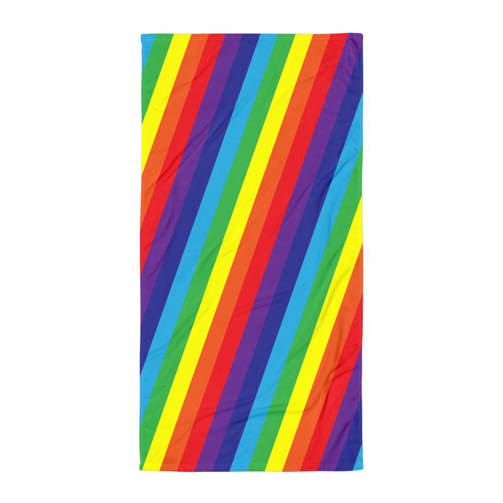 Diagonal Rainbow Flag Beach Towel - On Trend Shirts