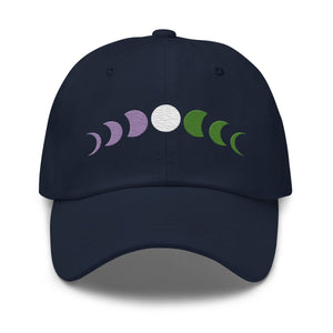 Embroidered Genderqueer Moon Phases Dad Hat - On Trend Shirts