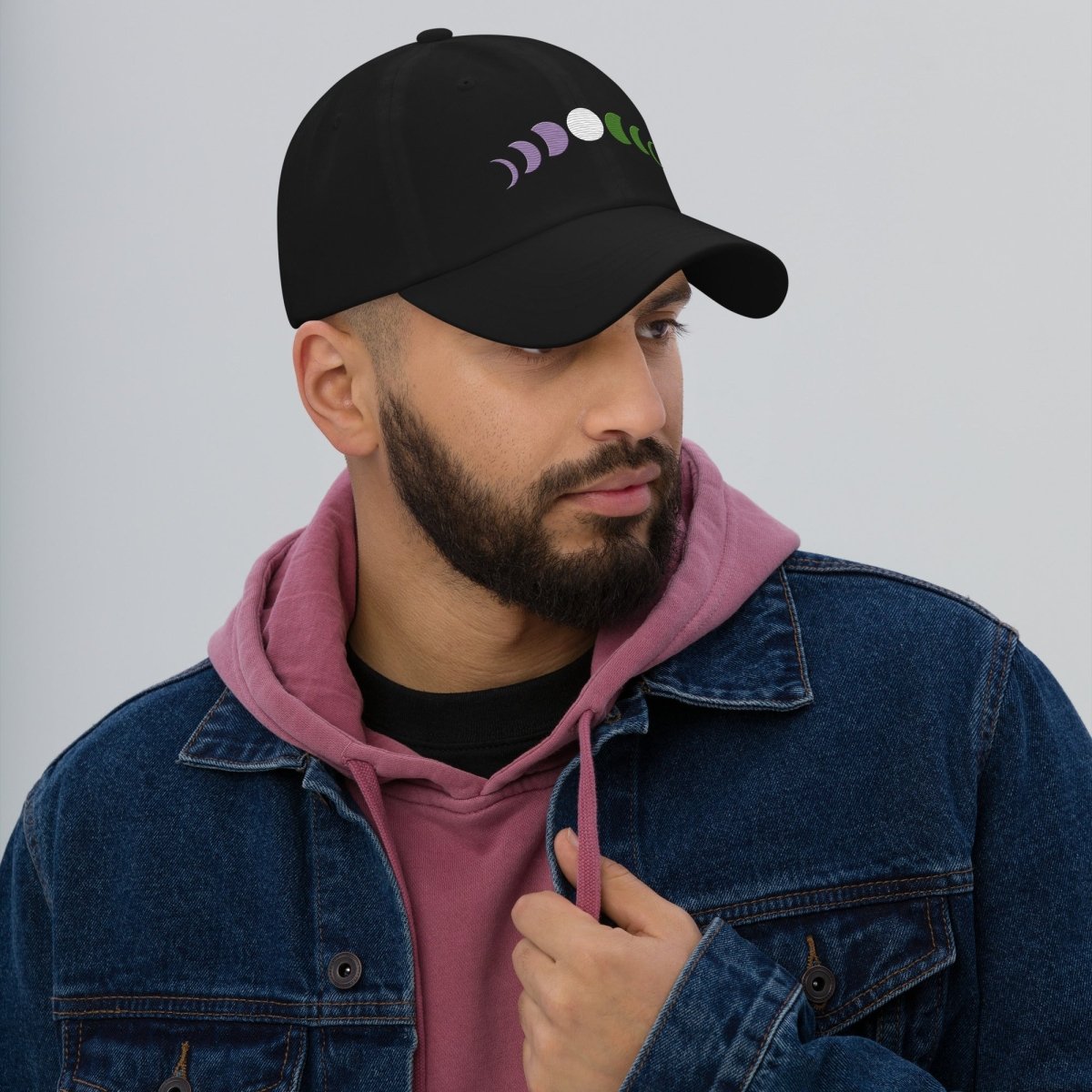Embroidered Genderqueer Moon Phases Dad Hat - On Trend Shirts