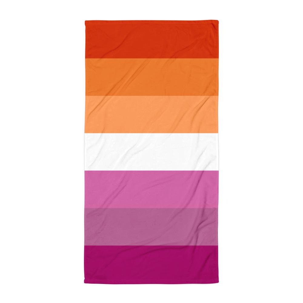 Full Community Lesbian Flag Beach Towel - On Trend Shirts