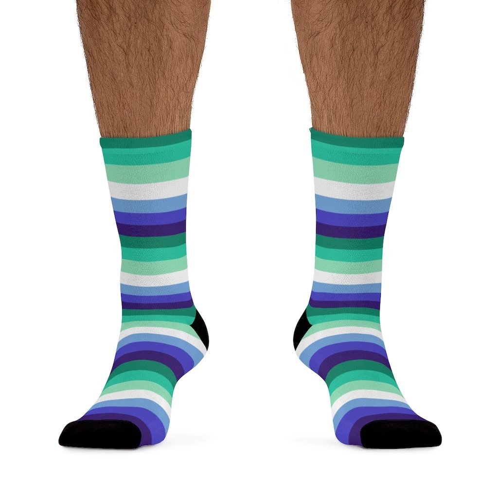 Gay Male Flag Socks - thin stripe - On Trend Shirts