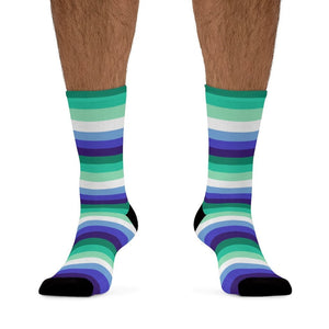 Gay Male Flag Socks - thin stripe - On Trend Shirts
