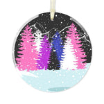 Genderfluid Christmas Forest Glass Ornament - On Trend Shirts