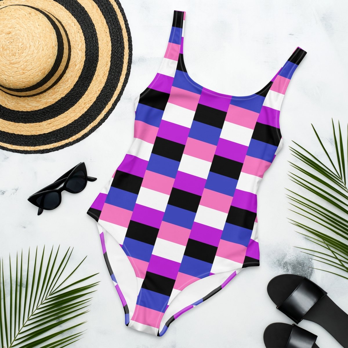 Genderqueer Flag Check One-Piece Swimsuit - On Trend Shirts – On Trend  Shirts