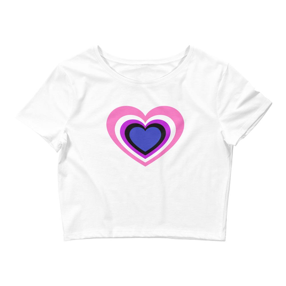 Genderfluid Flag Heart Cropped Tee - On Trend Shirts
