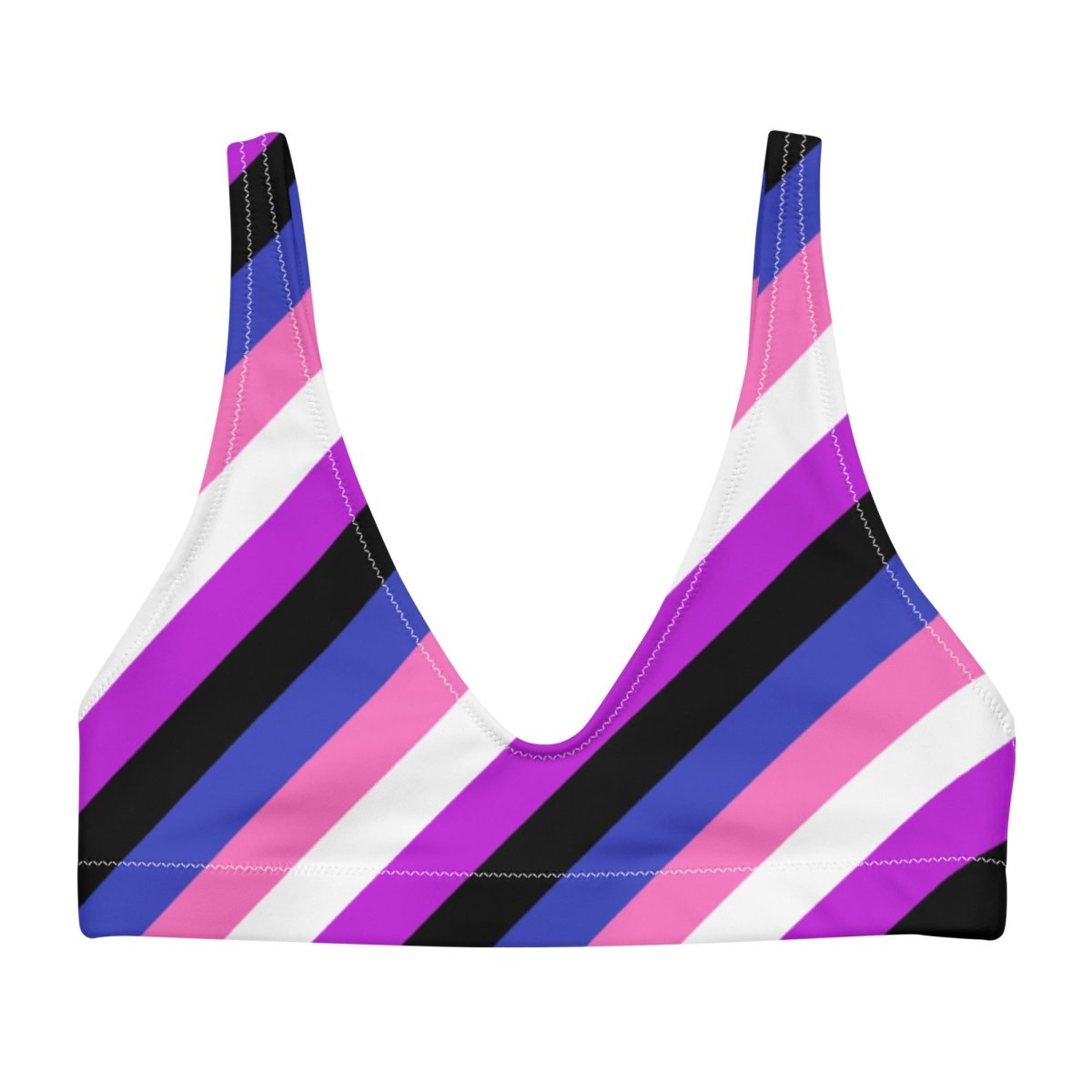 Genderfluid Flag Recycled Padded Bikini Top - On Trend Shirts