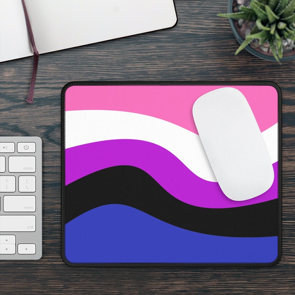 Genderfluid Flag Wave Gaming Mouse Pad - On Trend Shirts