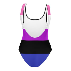Buy Amante Purple & Black Color-Block Padded Swim Suit for Women