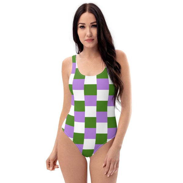 Genderqueer Flag Check One-Piece Swimsuit - On Trend Shirts – On Trend  Shirts