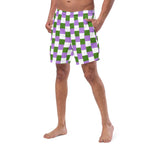 Genderqueer Flag Check Swim Trunks - On Trend Shirts