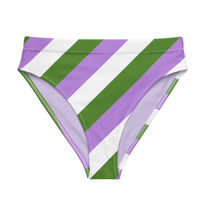 Genderqueer Flag Recycled High-Waisted Bikini Bottom - On Trend Shirts
