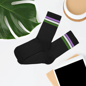 Genderqueer Flag Socks - black - On Trend Shirts