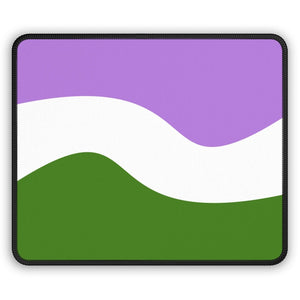 Genderqueer Flag Wave Gaming Mouse Pad - On Trend Shirts