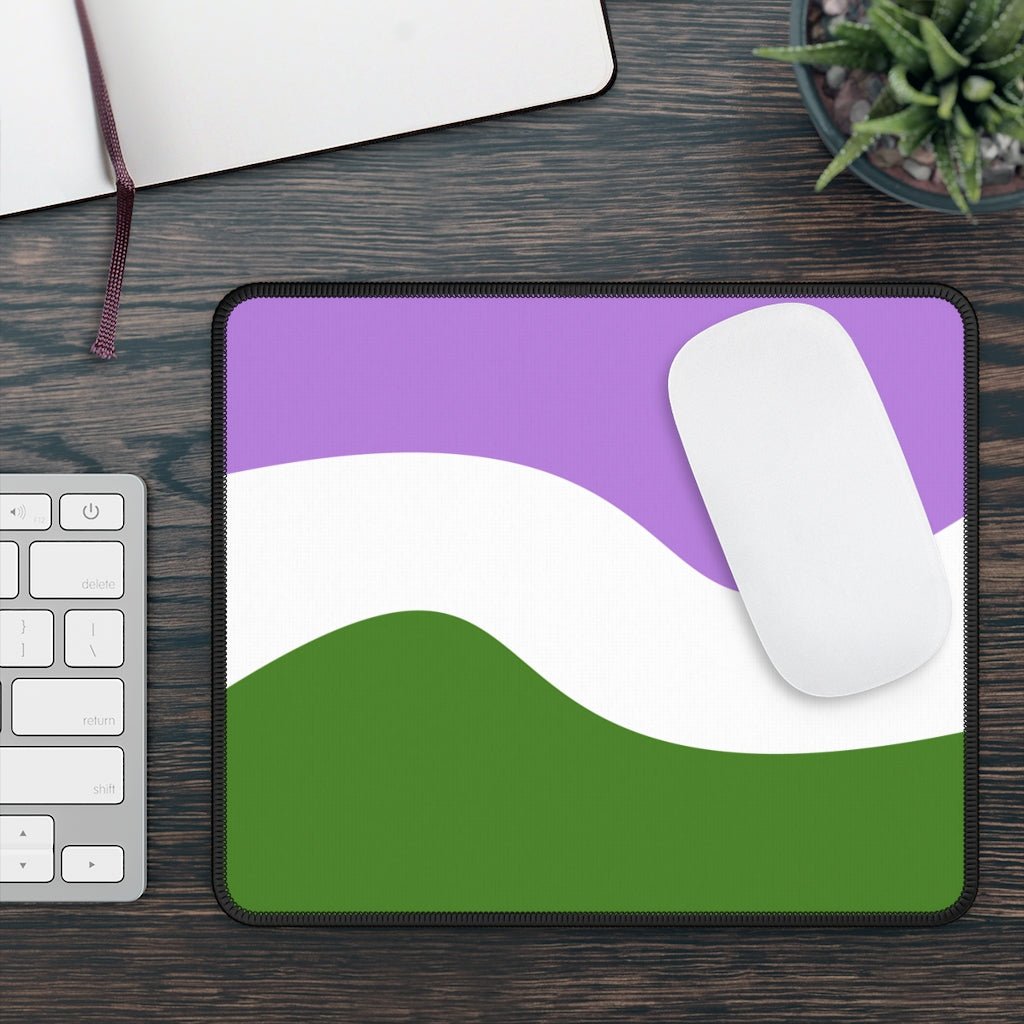 Genderqueer Flag Wave Gaming Mouse Pad - On Trend Shirts