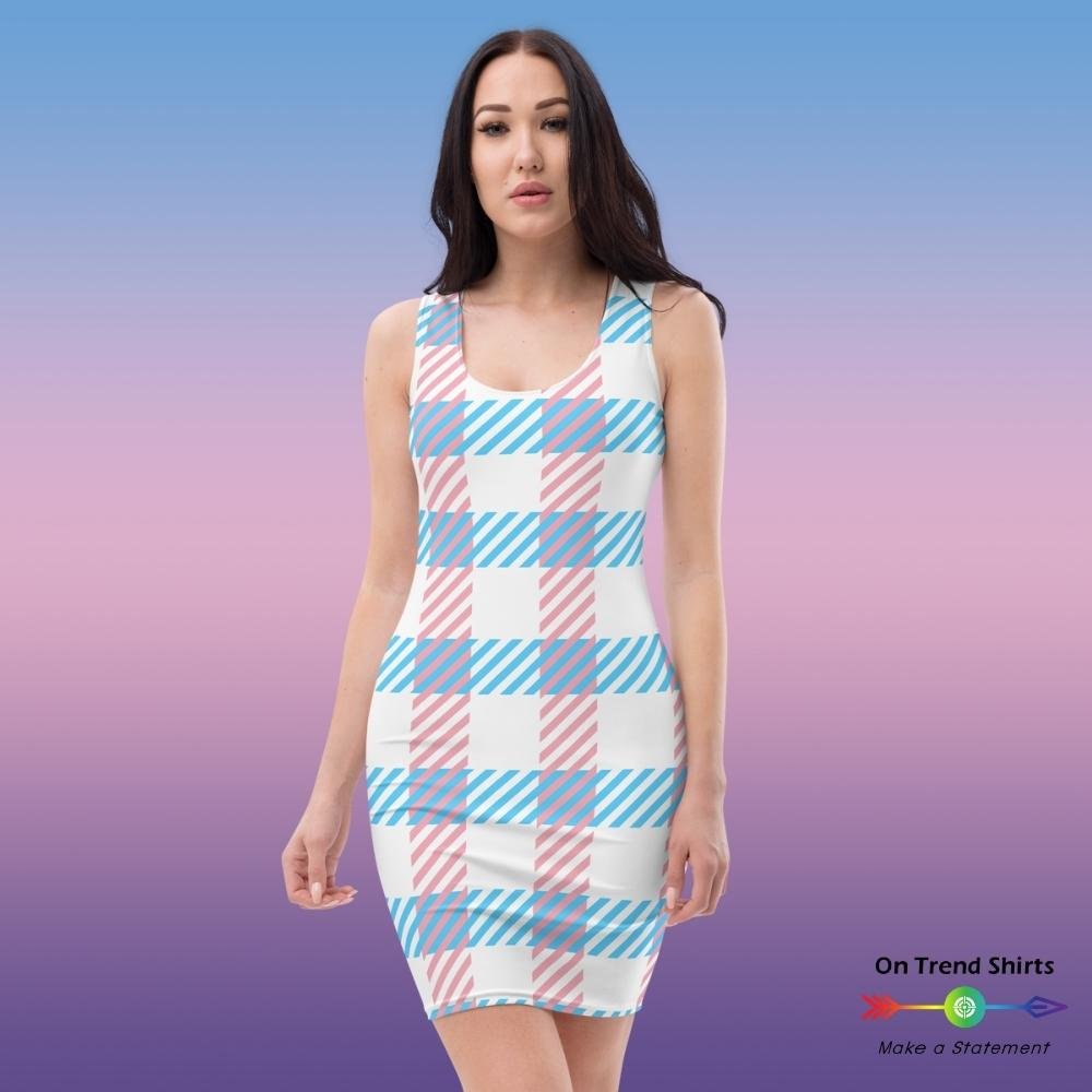 Gingham Transgender Fitted Dress - On Trend Shirts