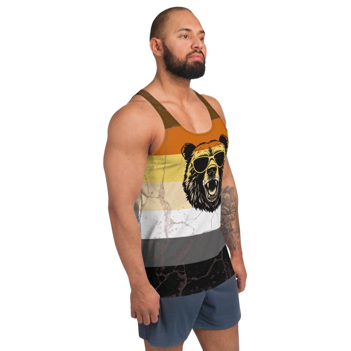 Grunge Bear Pride Flag Tank Top - On Trend Shirts