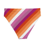 Lesbian Flag Recycled High-Waisted Bikini Bottom - On Trend Shirts