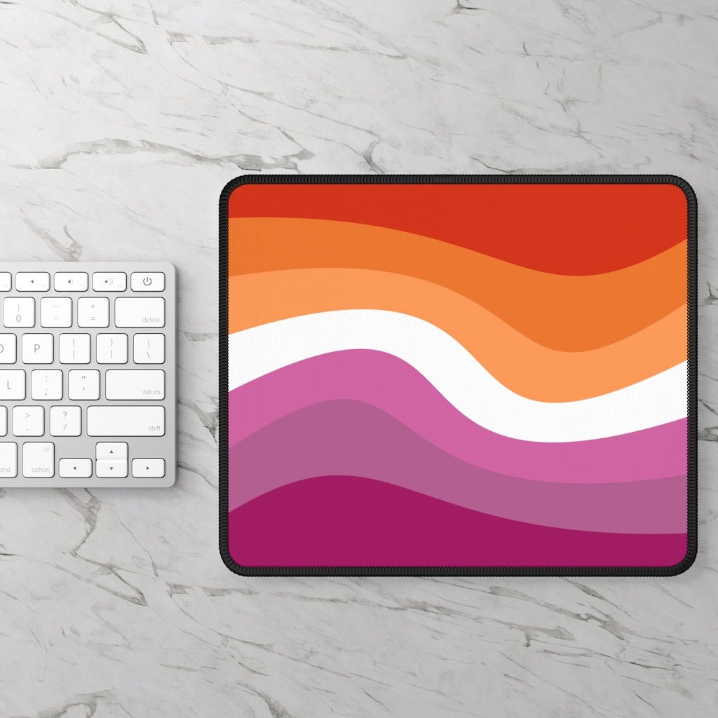Lesbian Flag Wave Gaming Mouse Pad - On Trend Shirts