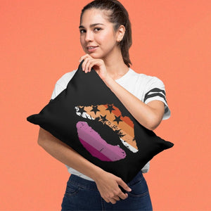 Lesbian Star Lips Lumbar Pillow - On Trend Shirts