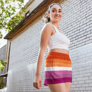 Lesbian Sunset Flag Athletic Shorts - On Trend Shirts