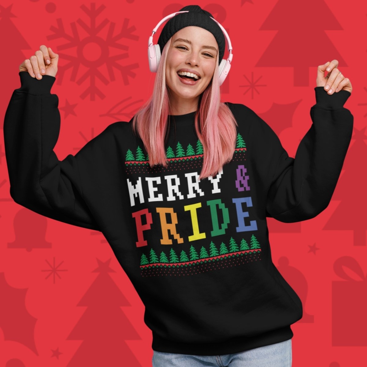 Merry & Pride Christmas Sweatshirt - On Trend Shirts