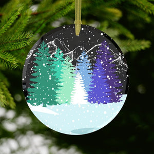 MLM Christmas Forest Glass Ornament - On Trend Shirts