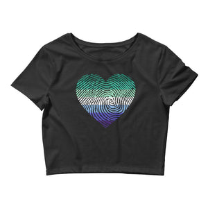 MLM Fingerprint Heart Cropped Tee - On Trend Shirts