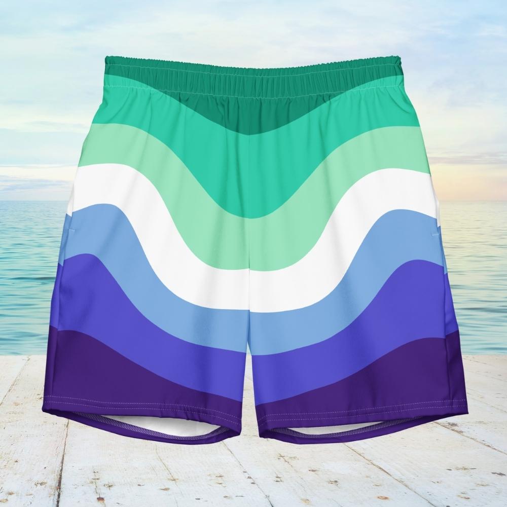 MLM Flag Wave Swim Trunks - On Trend Shirts