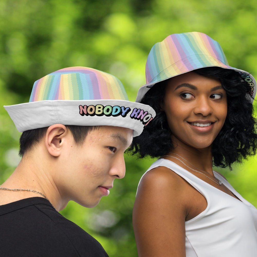 Nobody Knows I'm Gay Pastel Rainbow Bucket Hat - On Trend Shirts