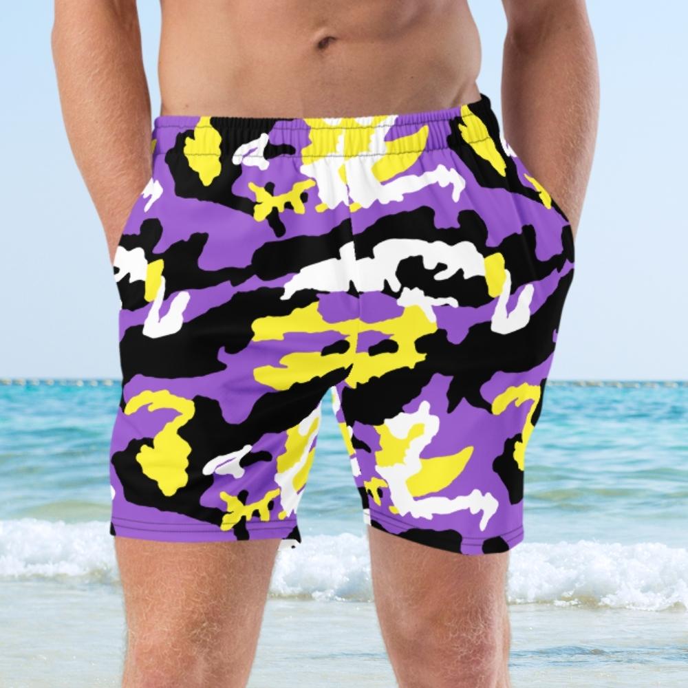 Non-Binary Camouflage Swim Trunks - On Trend Shirts