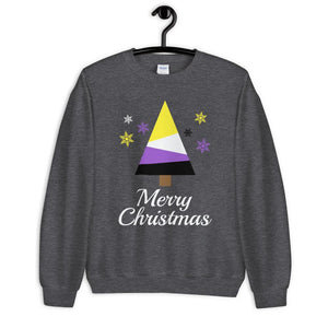 Non-Binary Christmas Tree Sweatshirt - On Trend Shirts