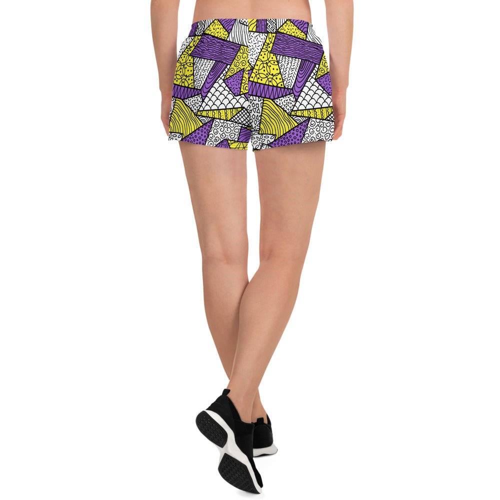 Non-Binary Doodle Athletic Shorts - On Trend Shirts