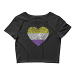 Non-Binary Fingerprint Heart Cropped Tee - On Trend Shirts