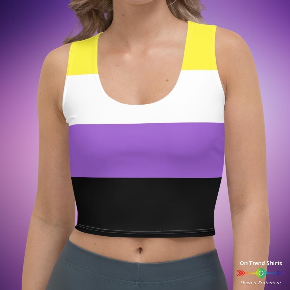 Non-Binary Flag Crop Top - On Trend Shirts