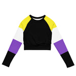 Non-Binary Flag Long Sleeve Crop Top - On Trend Shirts