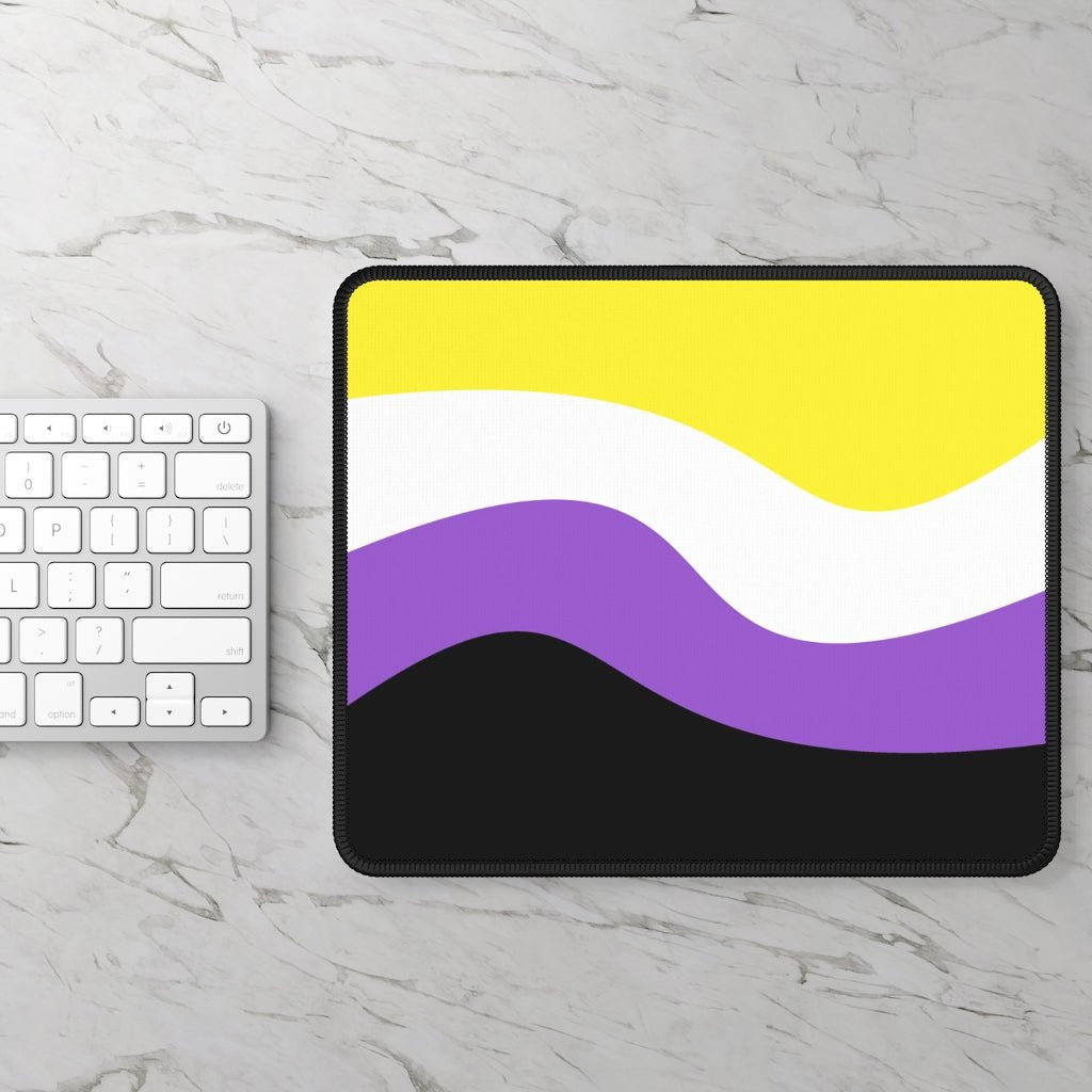 Non-Binary Flag Wave Gaming Mouse Pad - On Trend Shirts