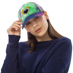 Non-Binary Heart Embroidered Tie Dye Hat - On Trend Shirts