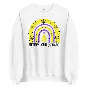 Non-Binary Rainbow Christmas Sweatshirt - On Trend Shirts
