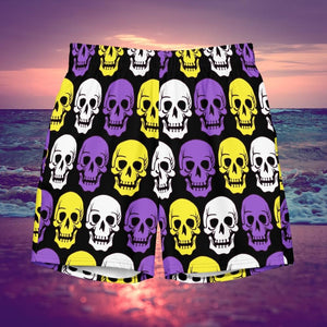 Non-Binary Skulls Swim Trunks - On Trend Shirts